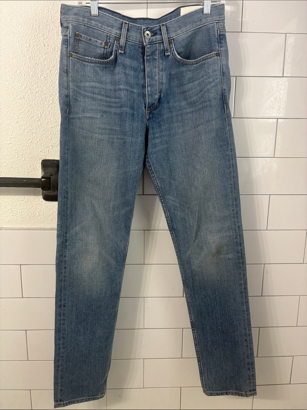 rag & bone Men’s Slim Straight Jeans - Light Blue Denim